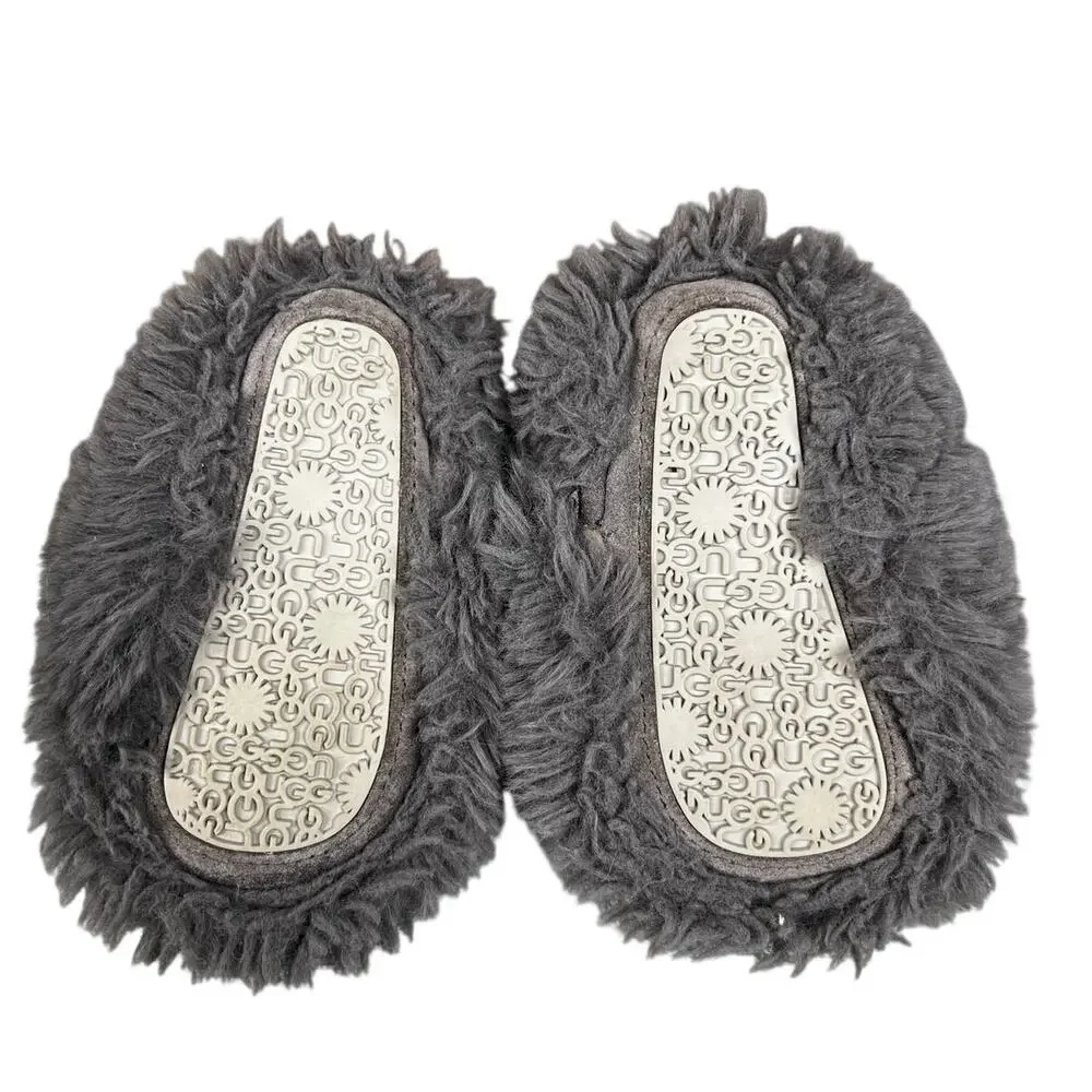 UGG Unisex Crib Booties Gray Jesse Fluff Faux Fur Snow Boots US 2/3
